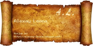 Alexay Leona névjegykártya